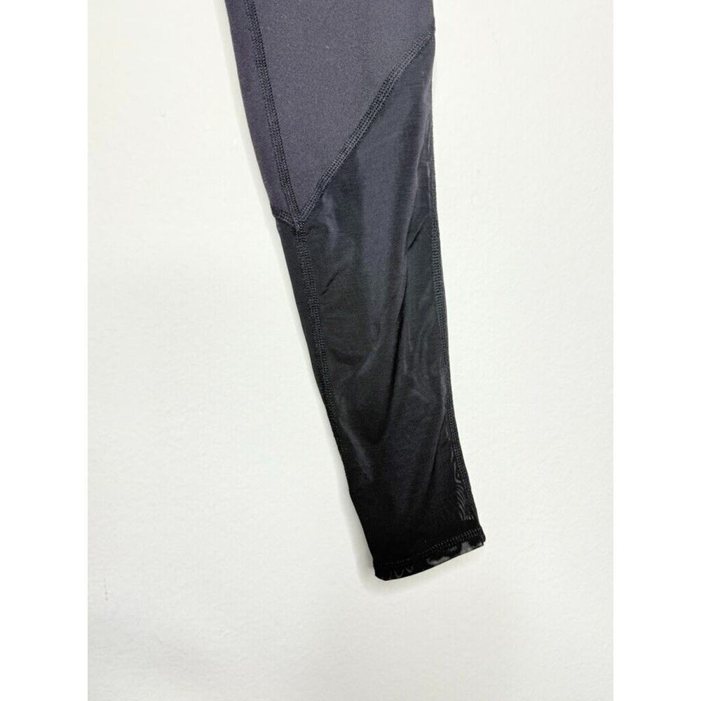ALO YOGA Womens X-Small Black Full Length Sheila Leggings Mesh Faux Leather - Picture 4 of 6